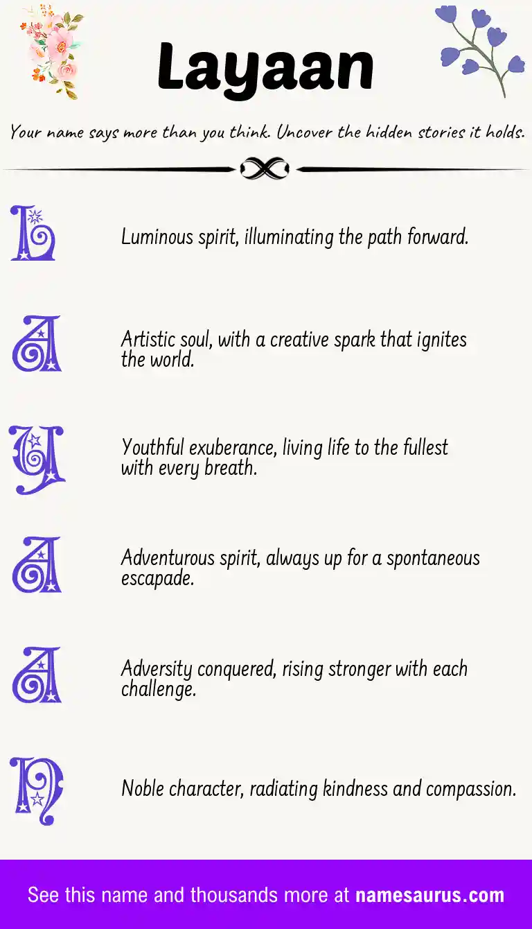 Acrostic poem about Layaan.