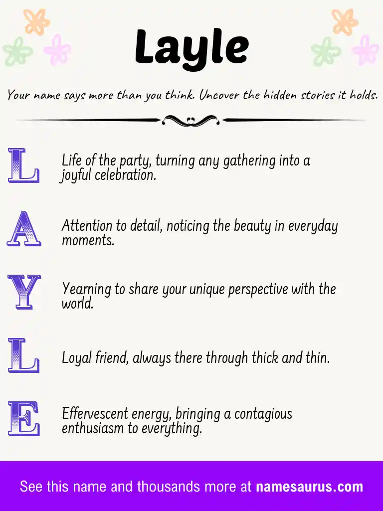 Acrostic poem about Layle.