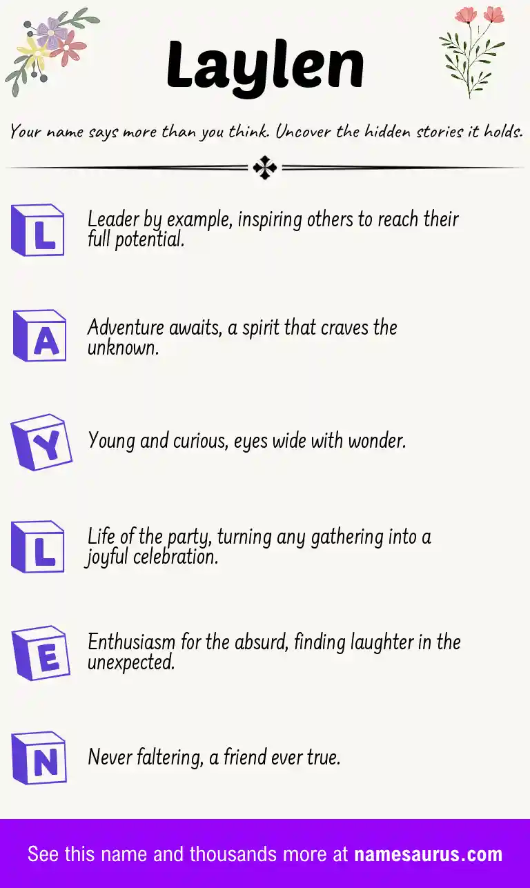 Acrostic poem about Laylen.