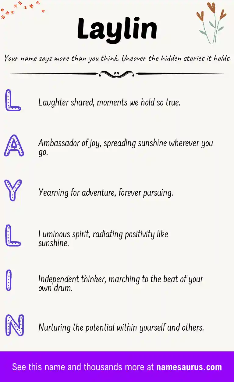 Acrostic poem about Laylin.