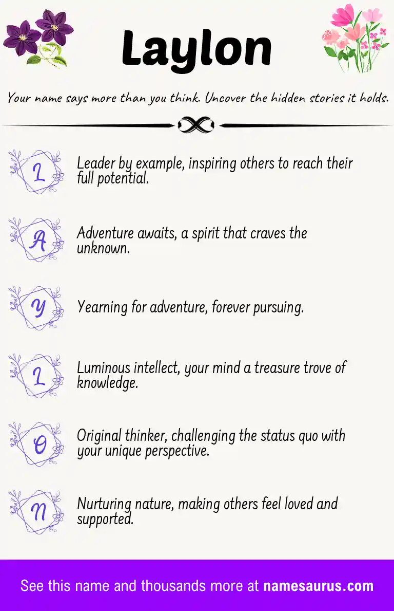Acrostic poem about Laylon.