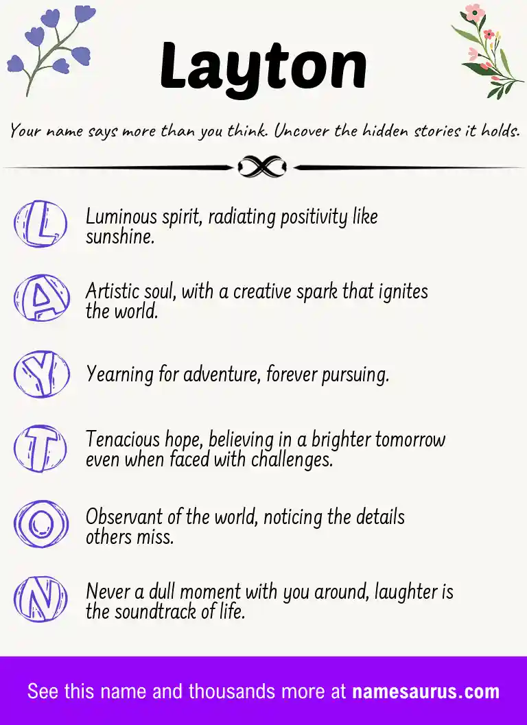 Acrostic poem about Layton.