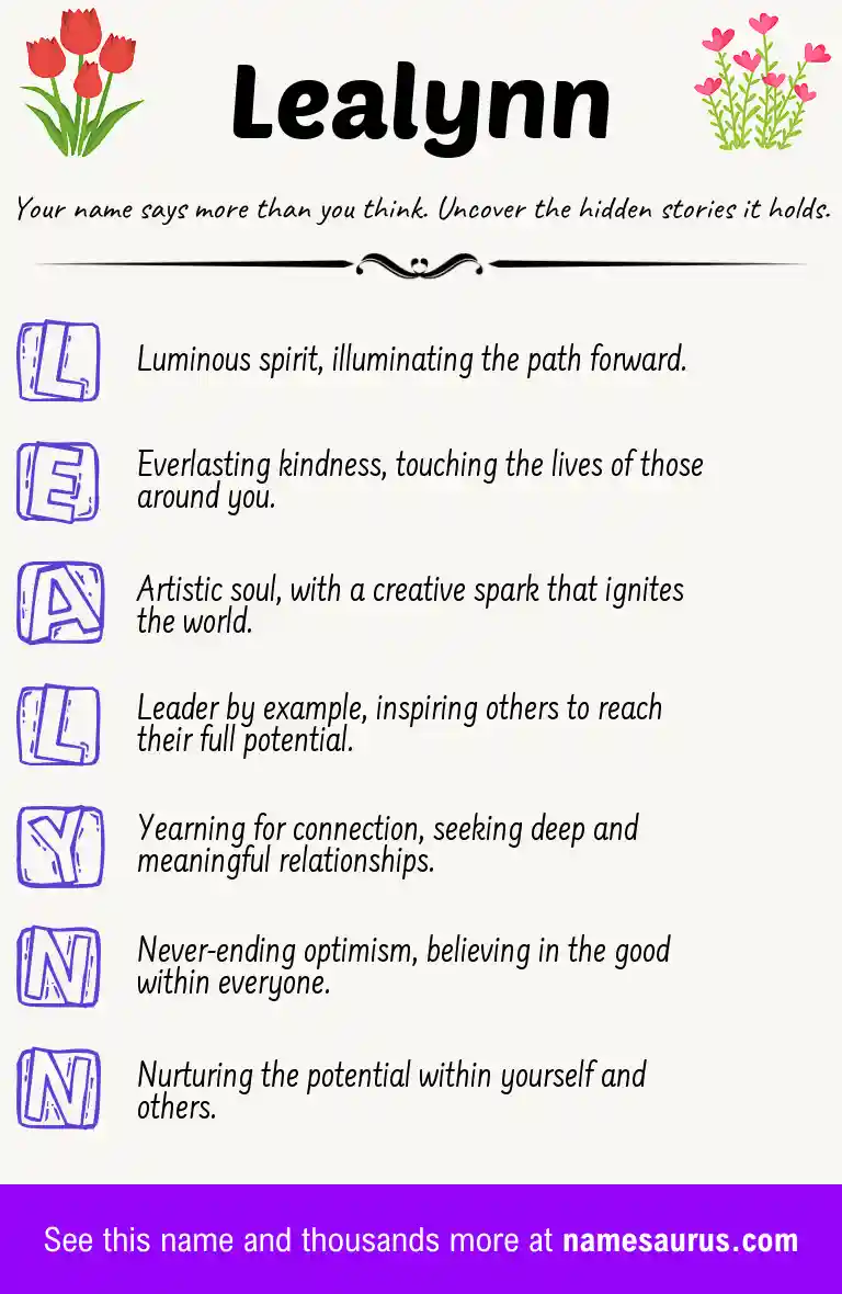 Acrostic poem about Lealynn.