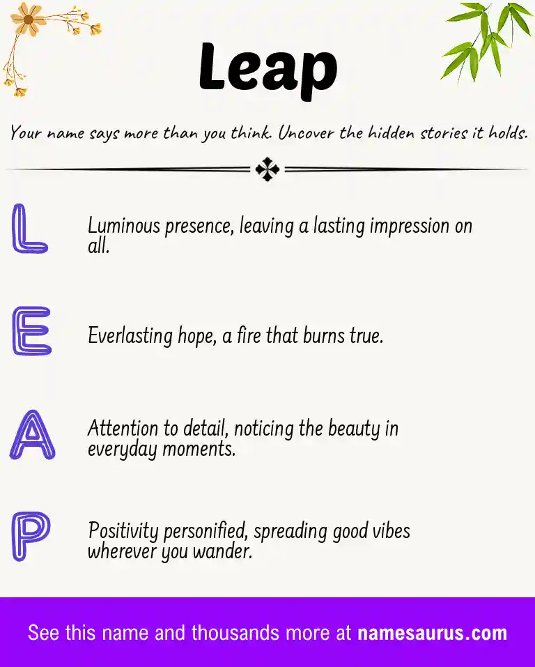 Acrostic poem about Leap.