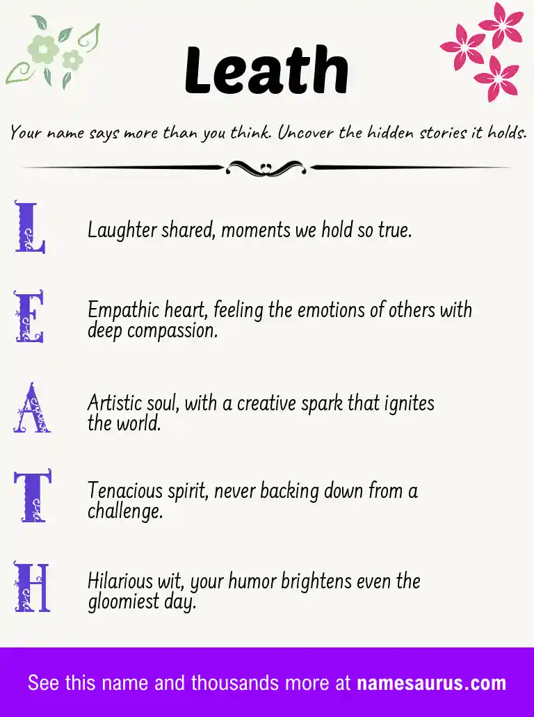 Acrostic poem about Leath.