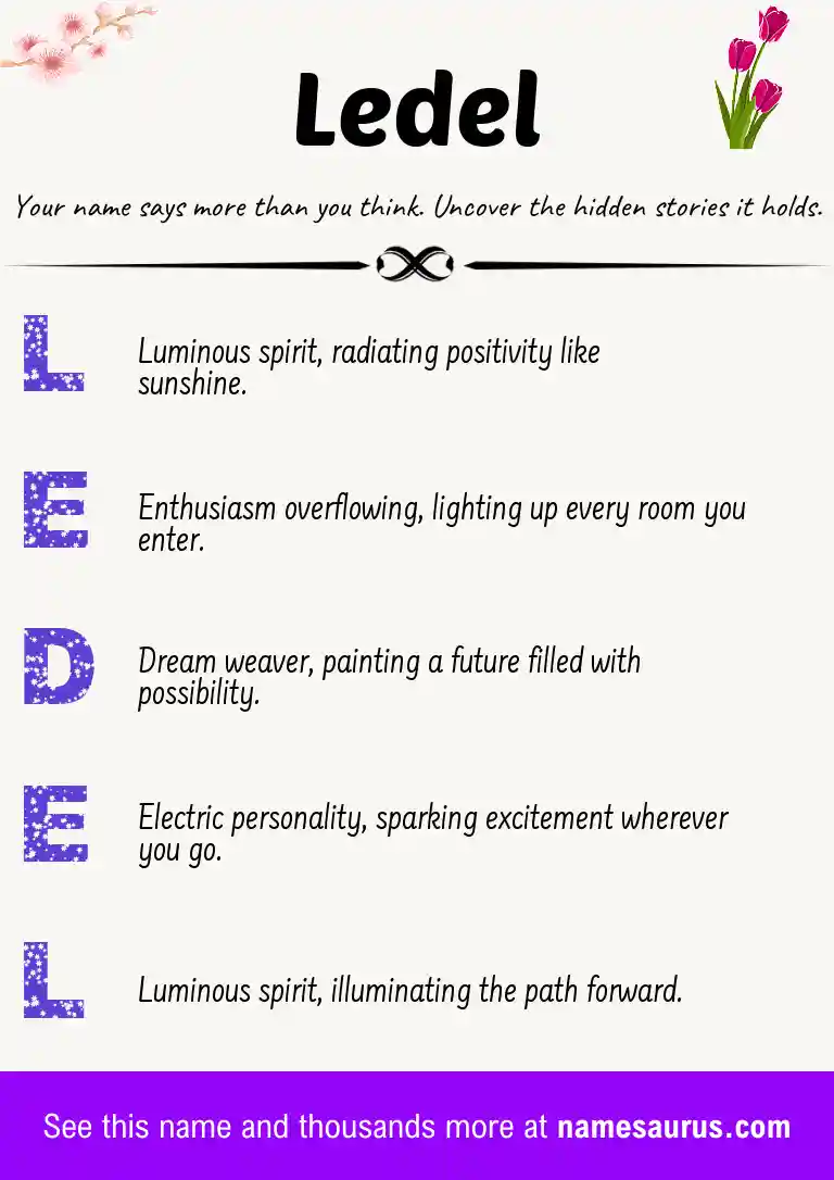 Acrostic poem about Ledel.