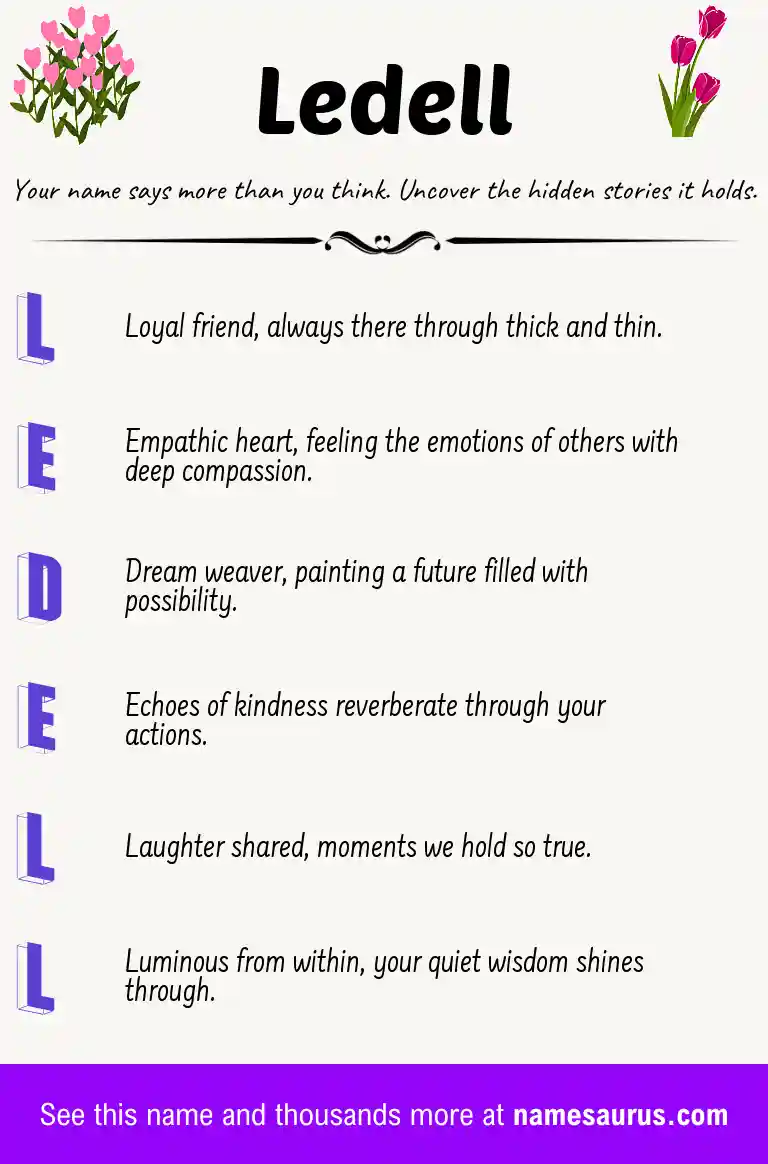 Acrostic poem about Ledell.