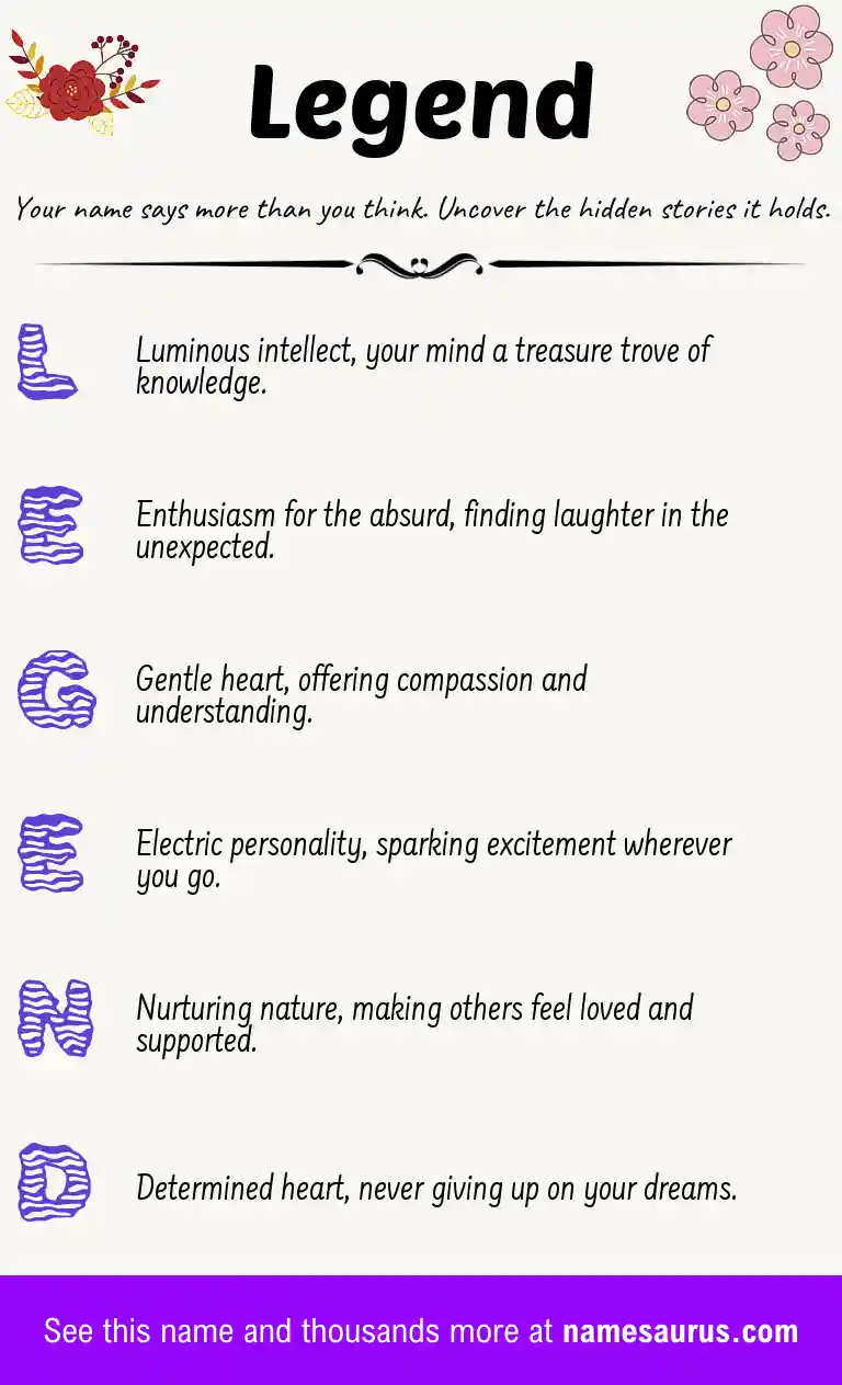 Acrostic poem about Legend.