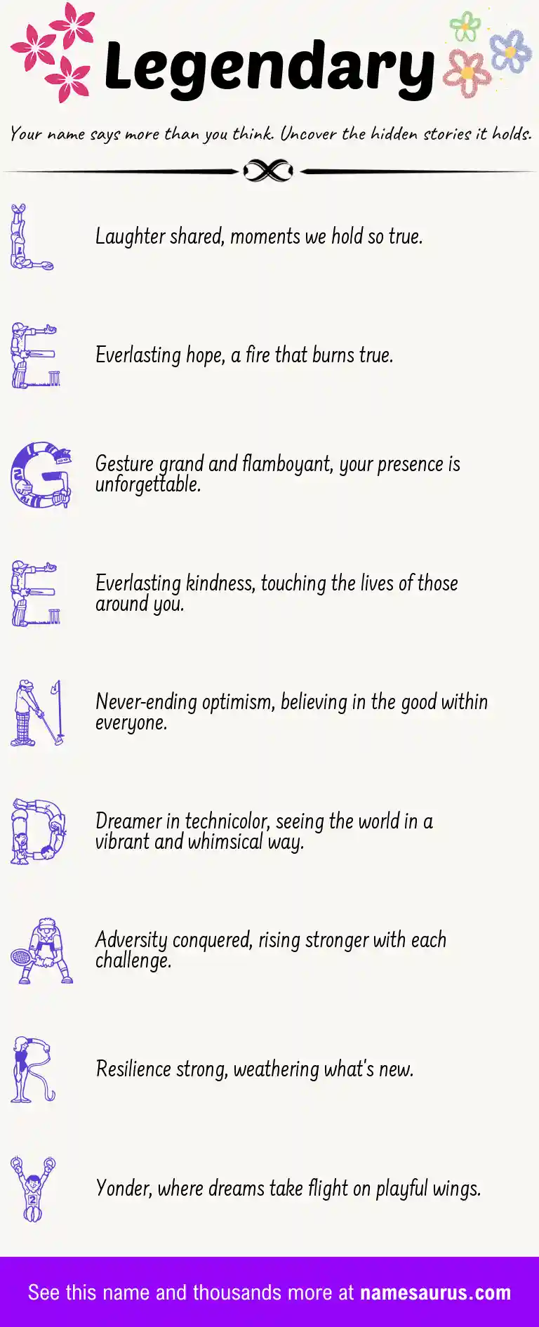 Acrostic poem about Legendary.