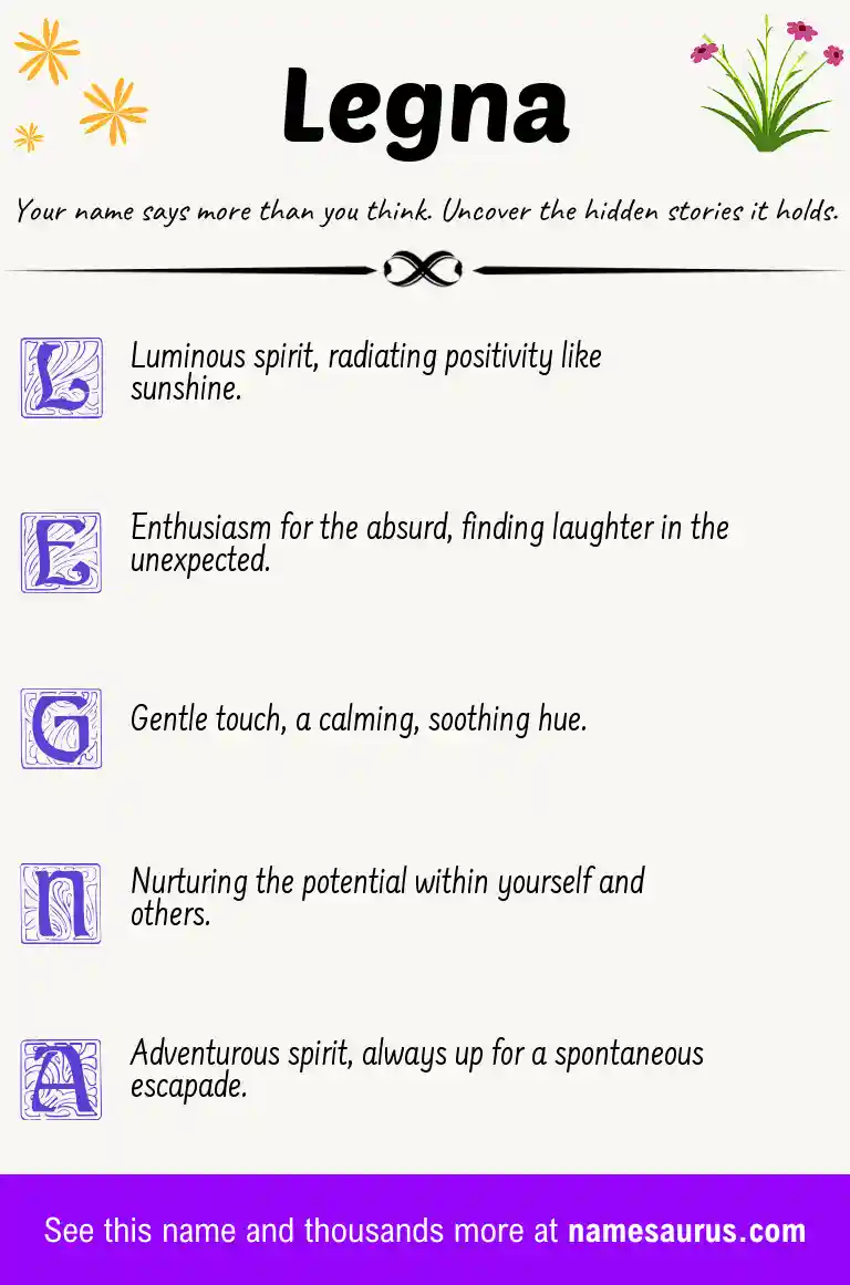 Acrostic poem about Legna.