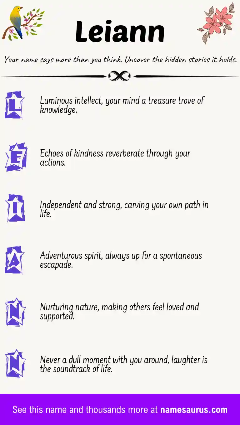 Acrostic poem about Leiann.