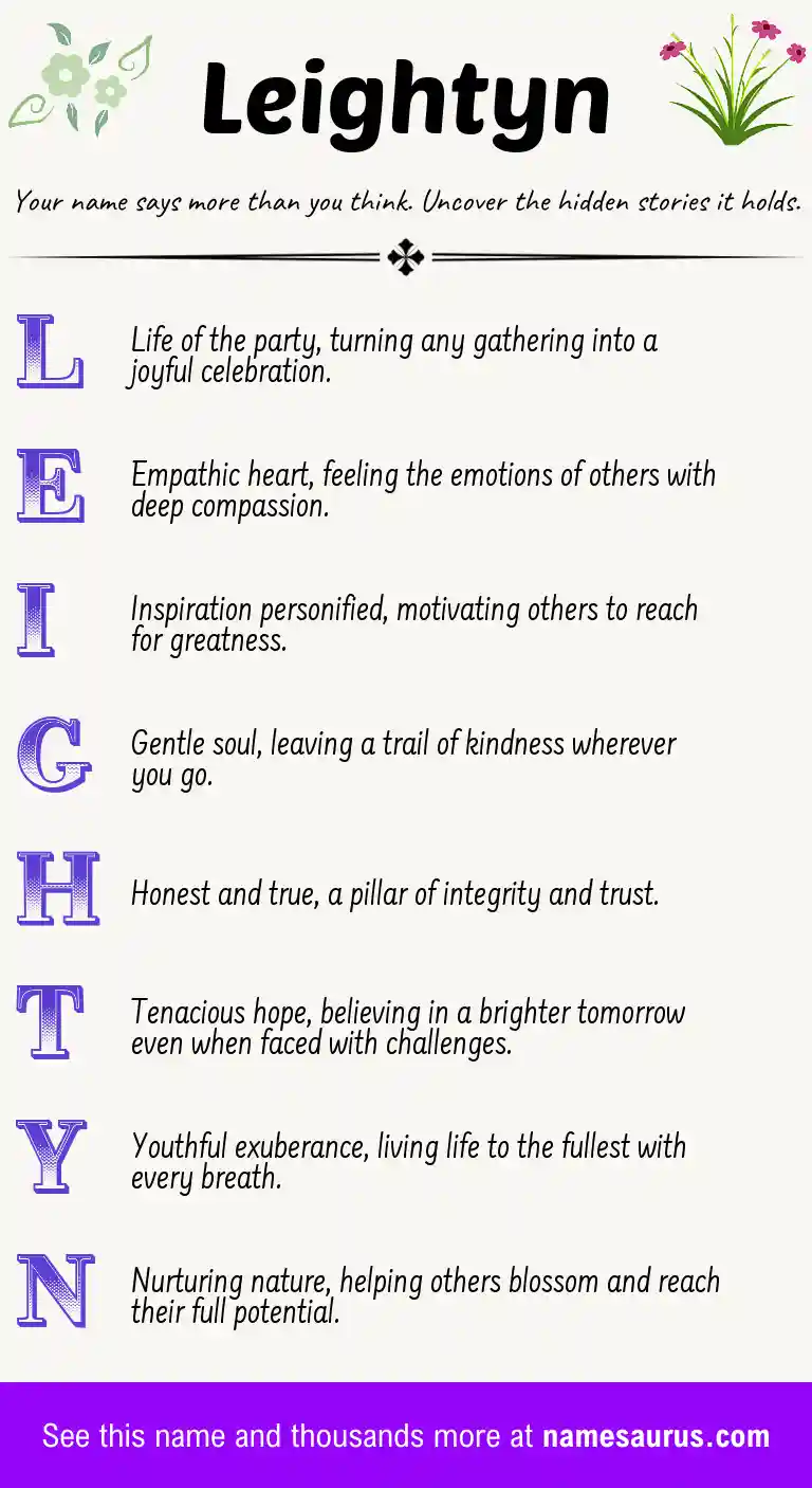 Acrostic poem about Leightyn.