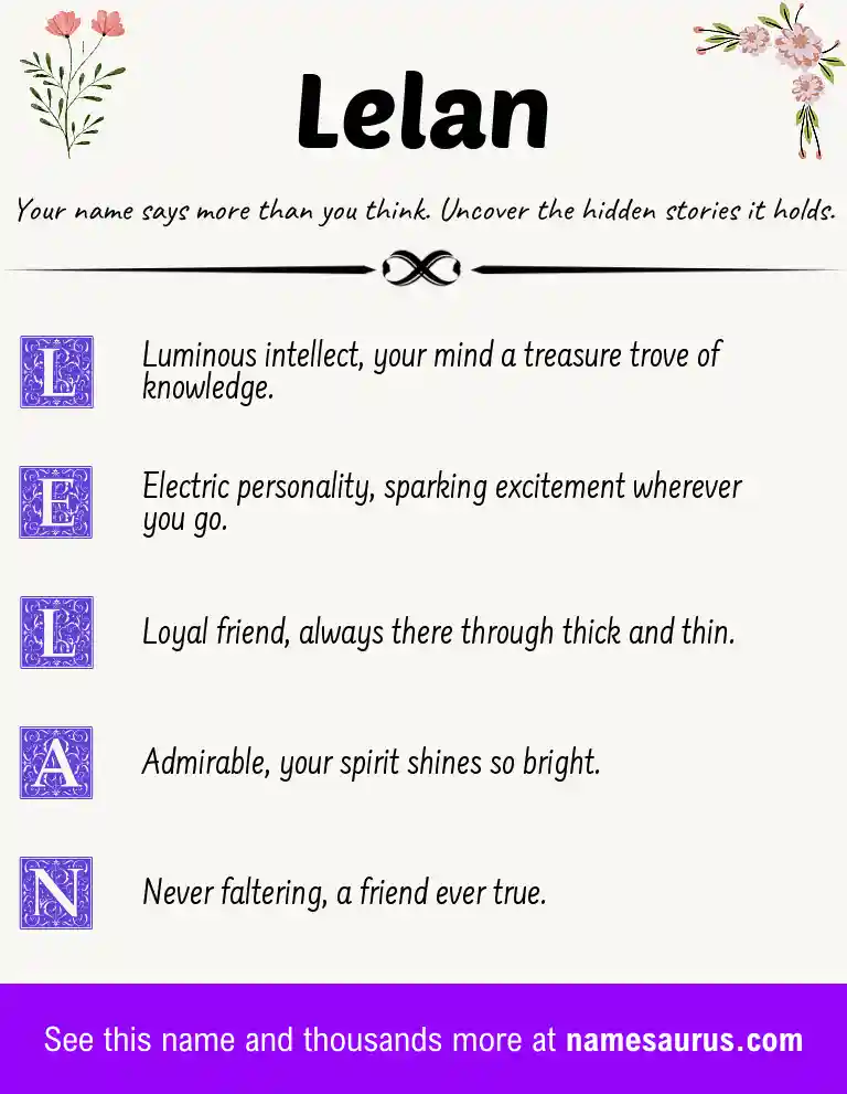 Acrostic poem about Lelan.