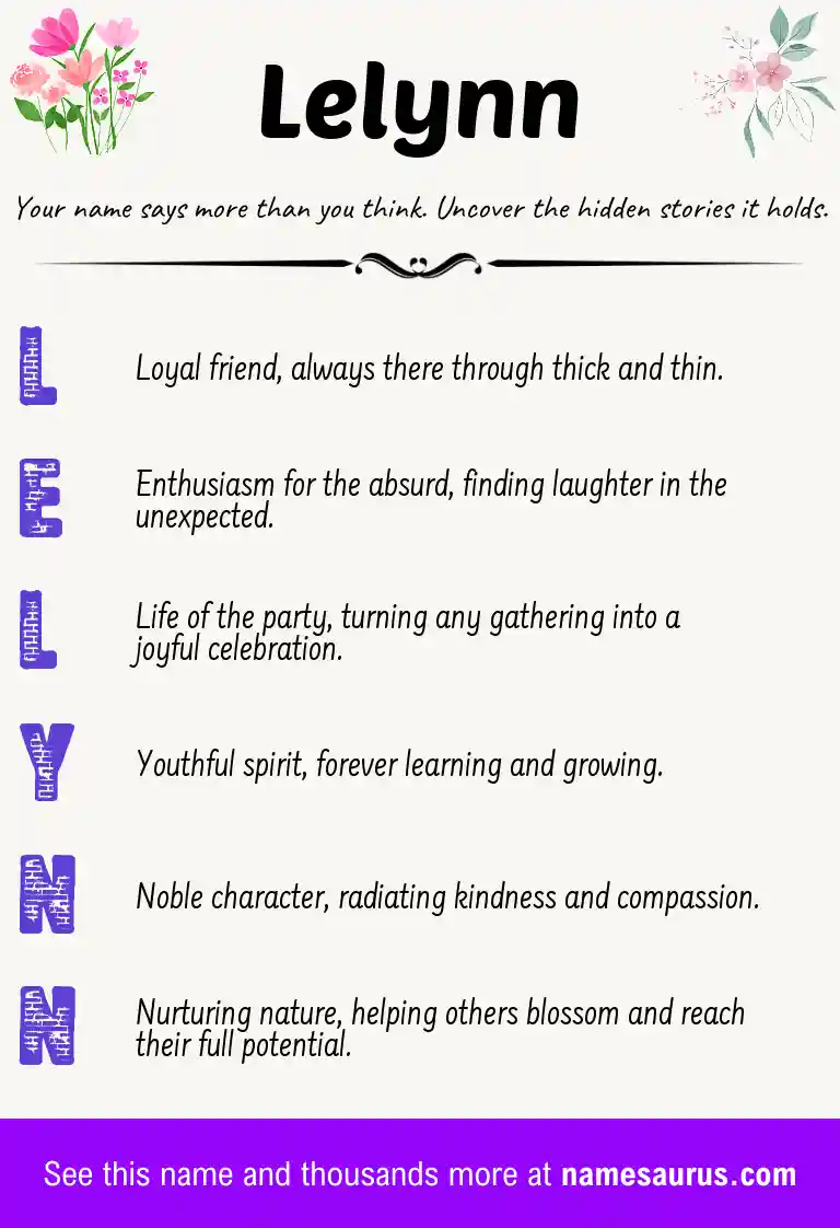 Acrostic poem about Lelynn.