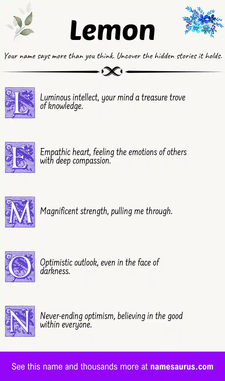 Acrostic poem about Lemon.