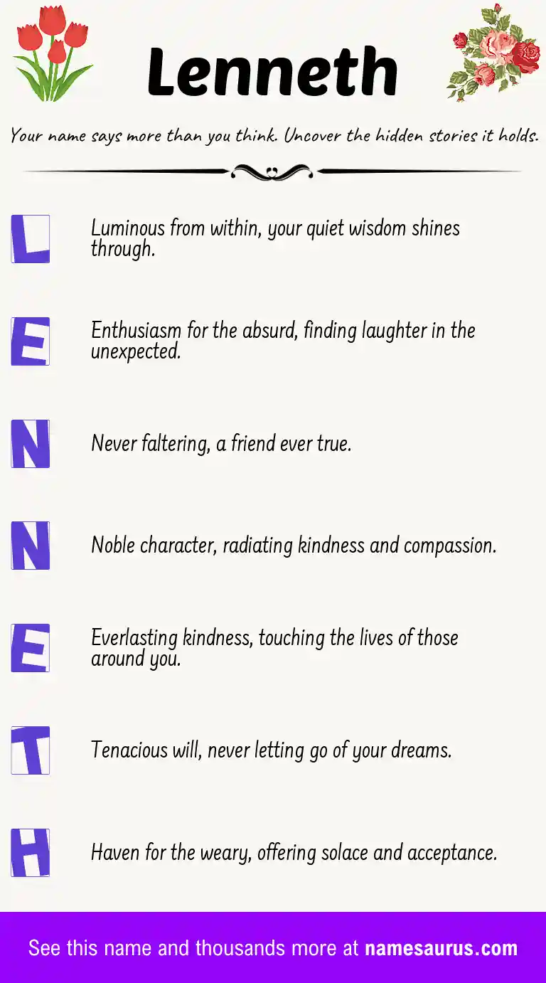 Acrostic poem about Lenneth.