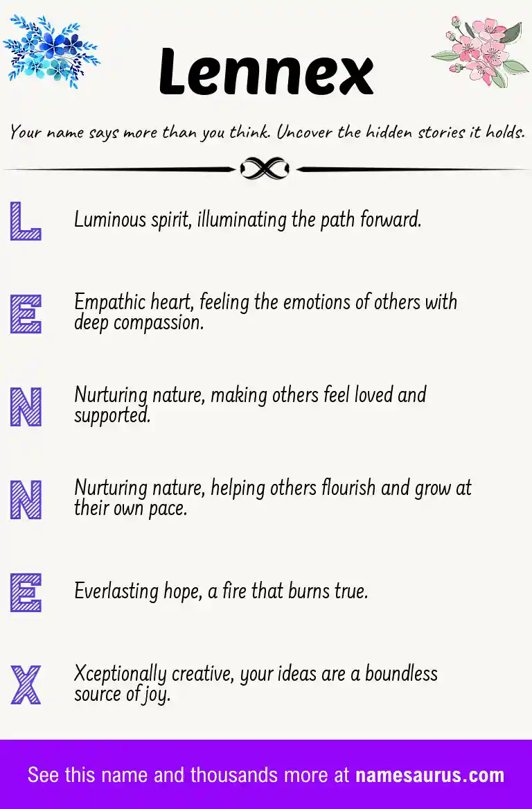 Acrostic poem about Lennex.