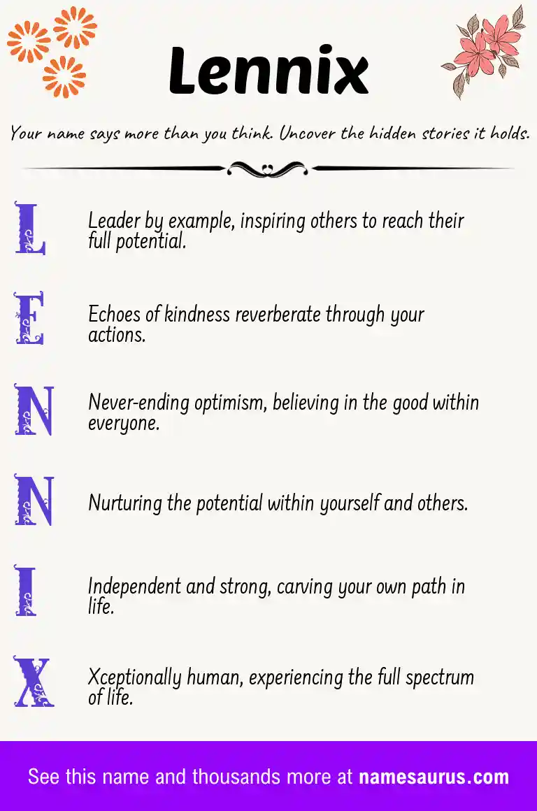 Acrostic poem about Lennix.