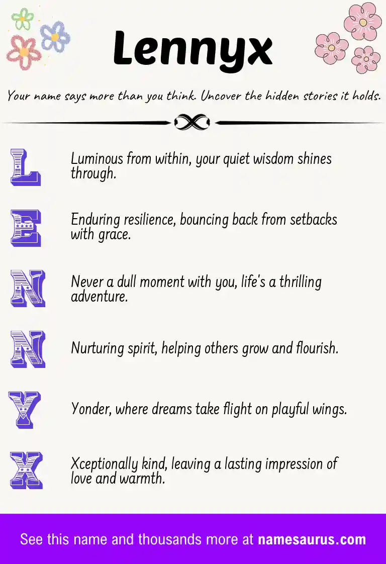Acrostic poem about Lennyx.
