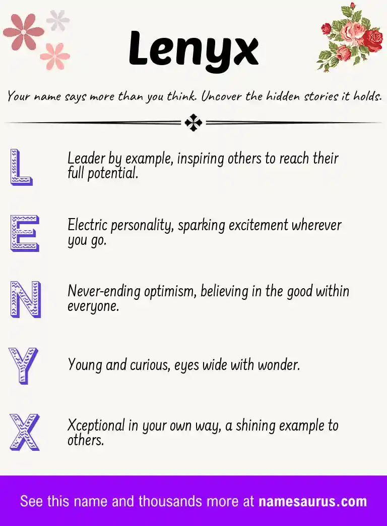 Acrostic poem about Lenyx.