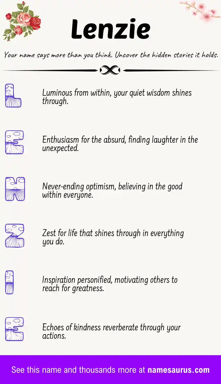 Acrostic poem about Lenzie.