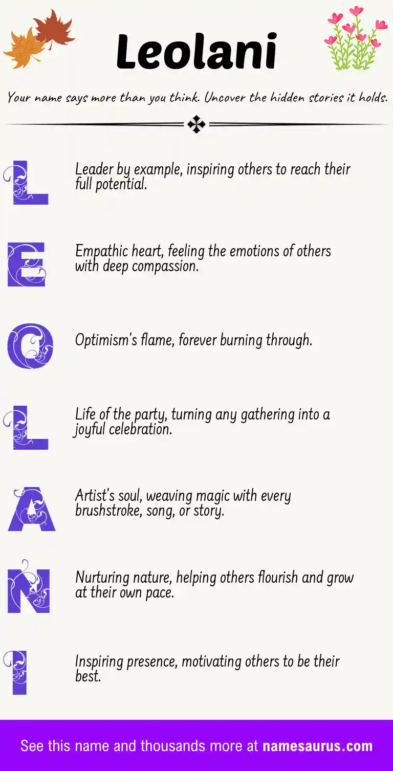 Acrostic poem about Leolani.