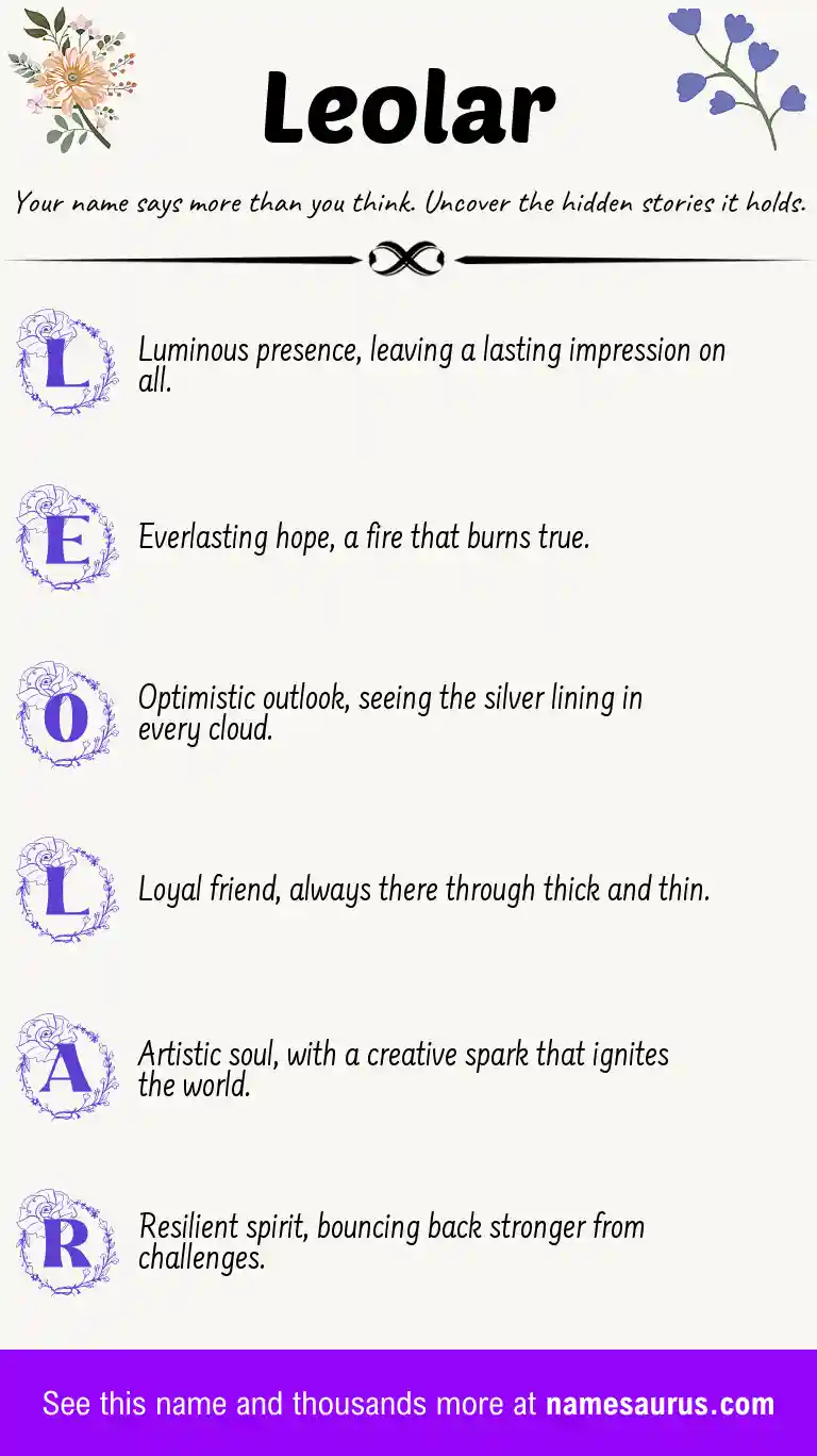 Acrostic poem about Leolar.