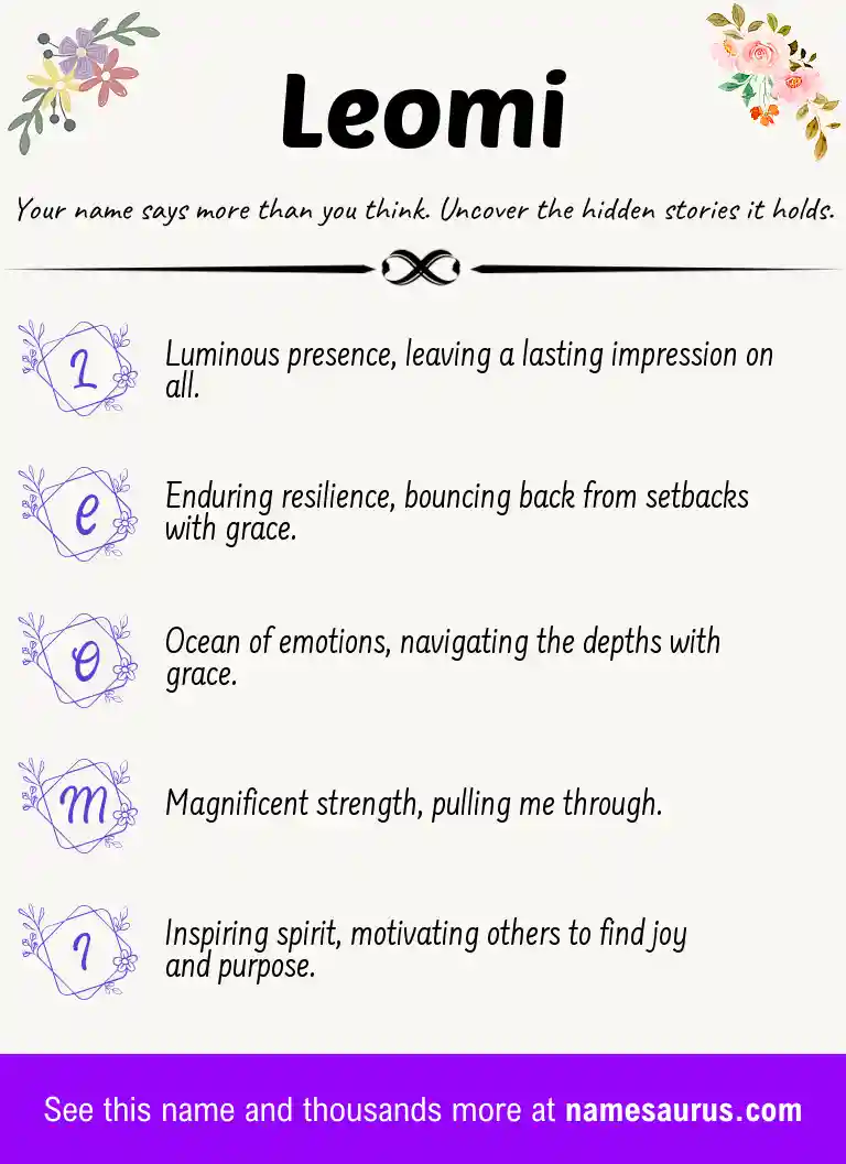 Acrostic poem about Leomi.