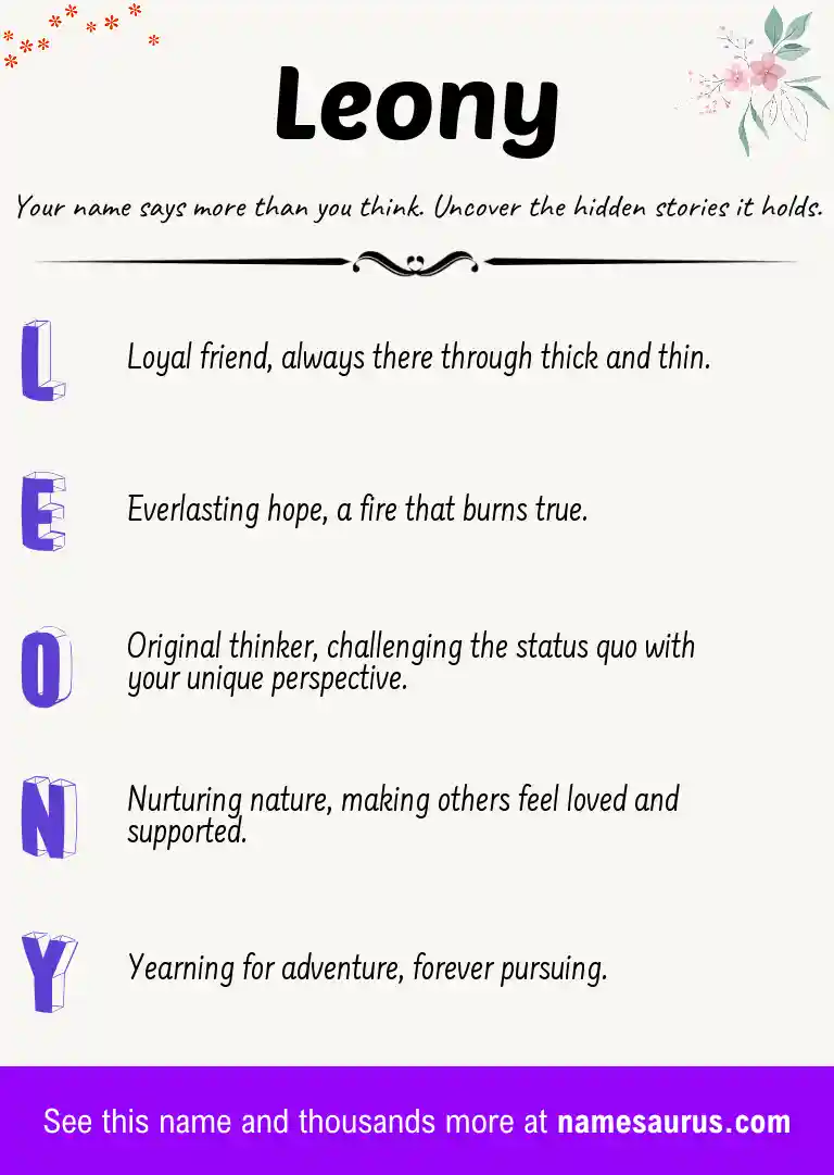 Acrostic poem about Leony.