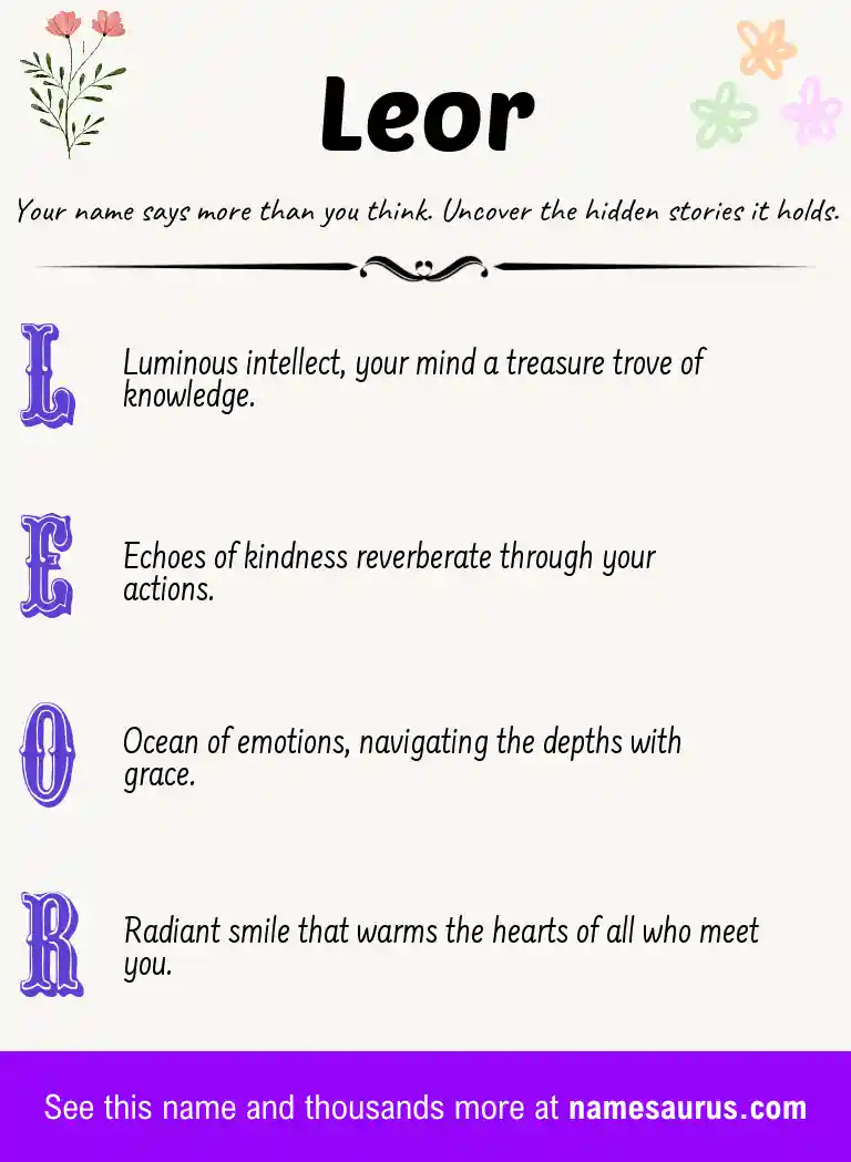 Acrostic poem about Leor.