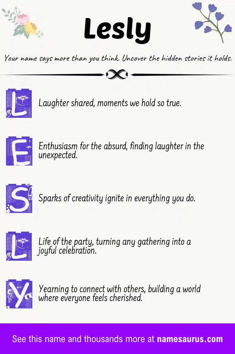 Acrostic poem about Lesly.