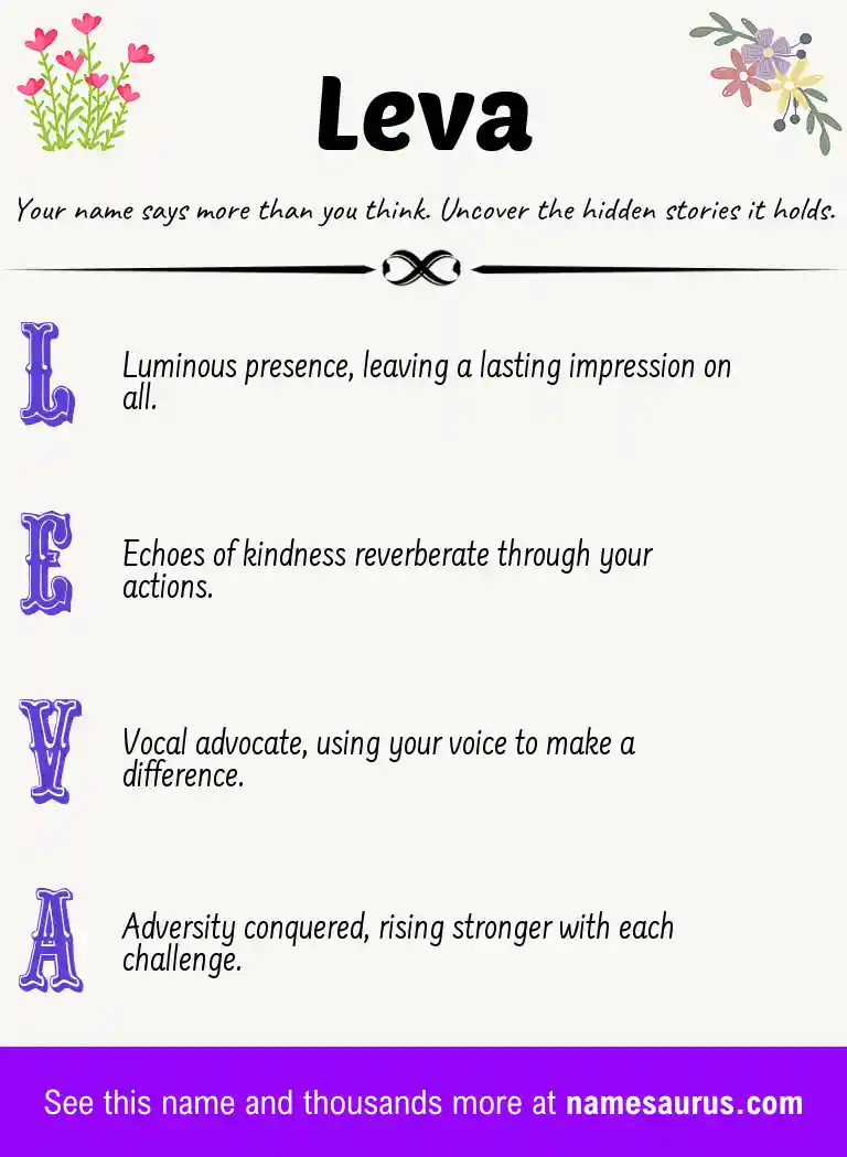 Acrostic poem about Leva.