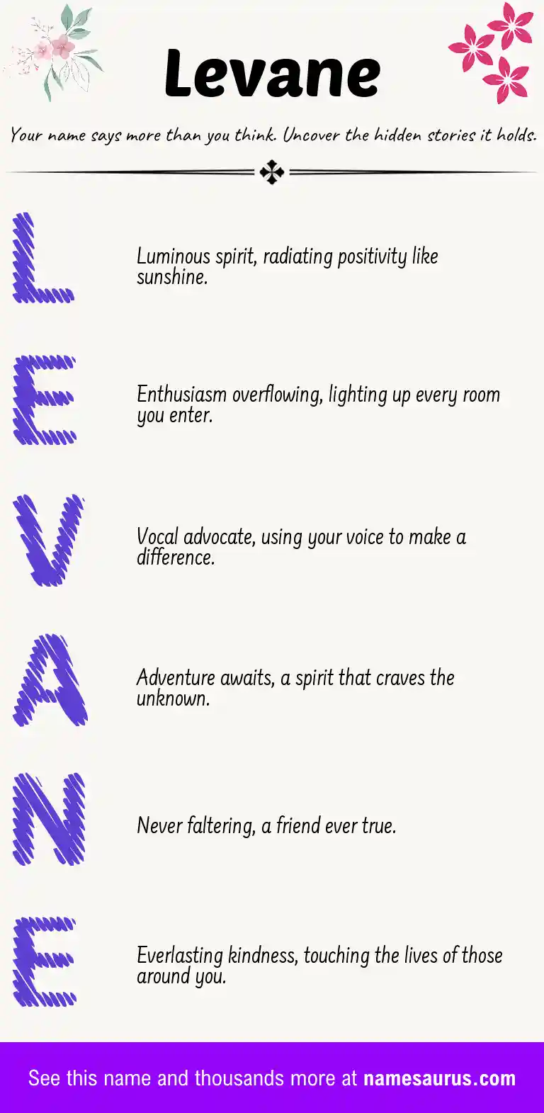 Acrostic poem about Levane.