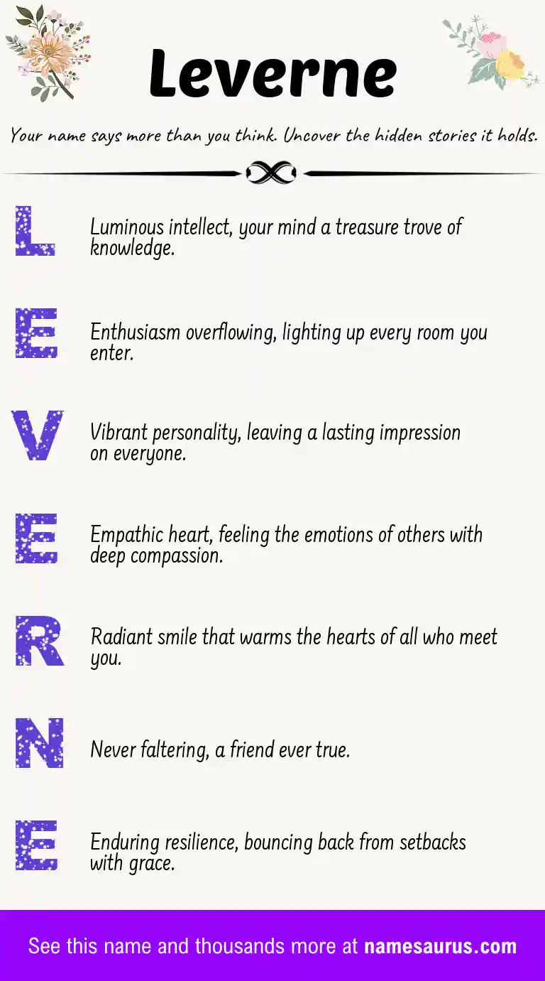 Acrostic poem about Leverne.