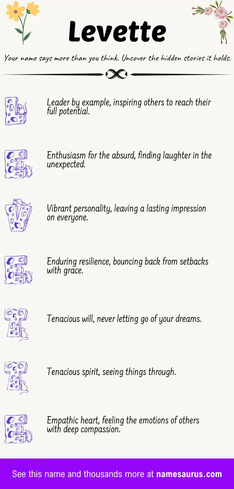 Acrostic poem about Levette.