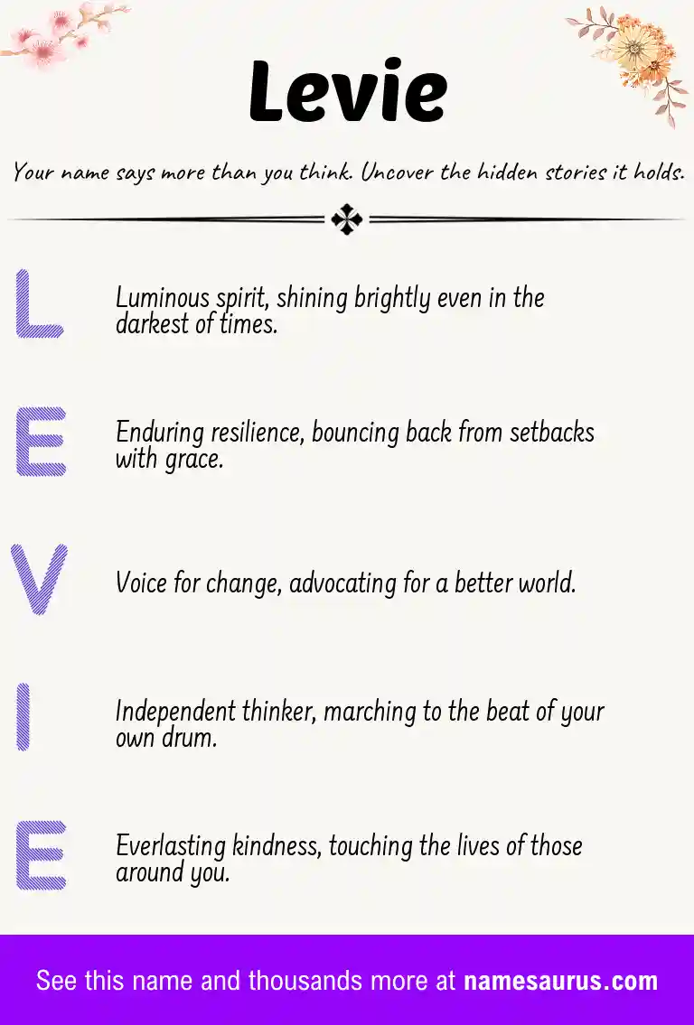 Acrostic poem about Levie.