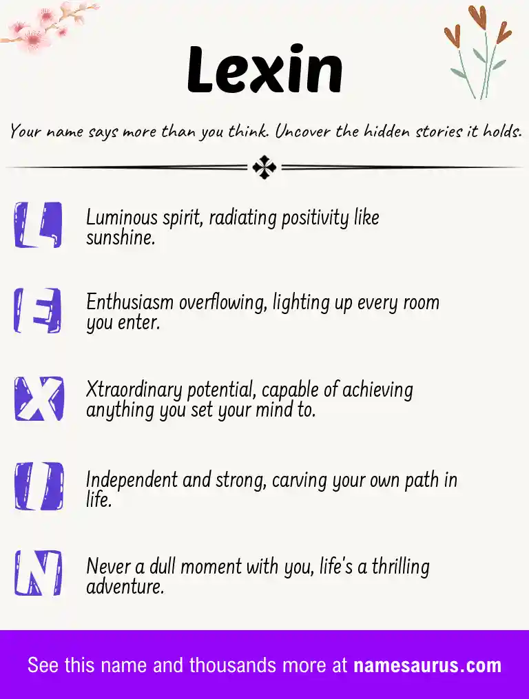 Acrostic poem about Lexin.