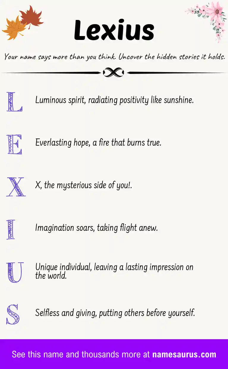 Acrostic poem about Lexius.