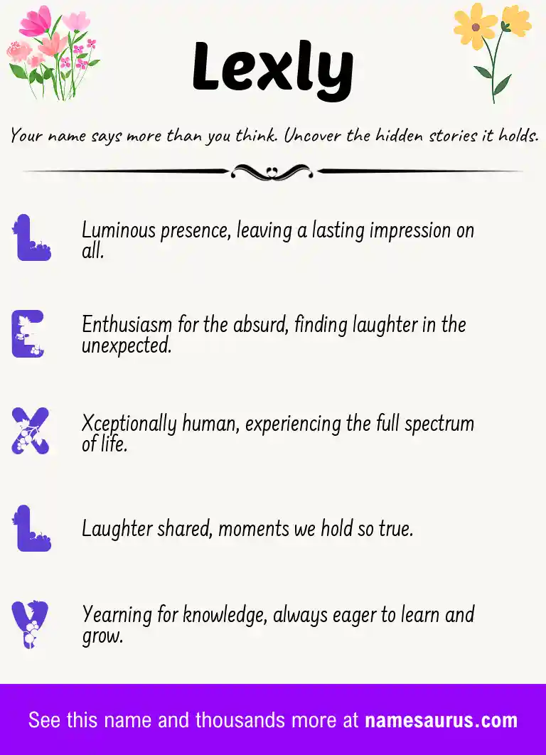 Acrostic poem about Lexly.