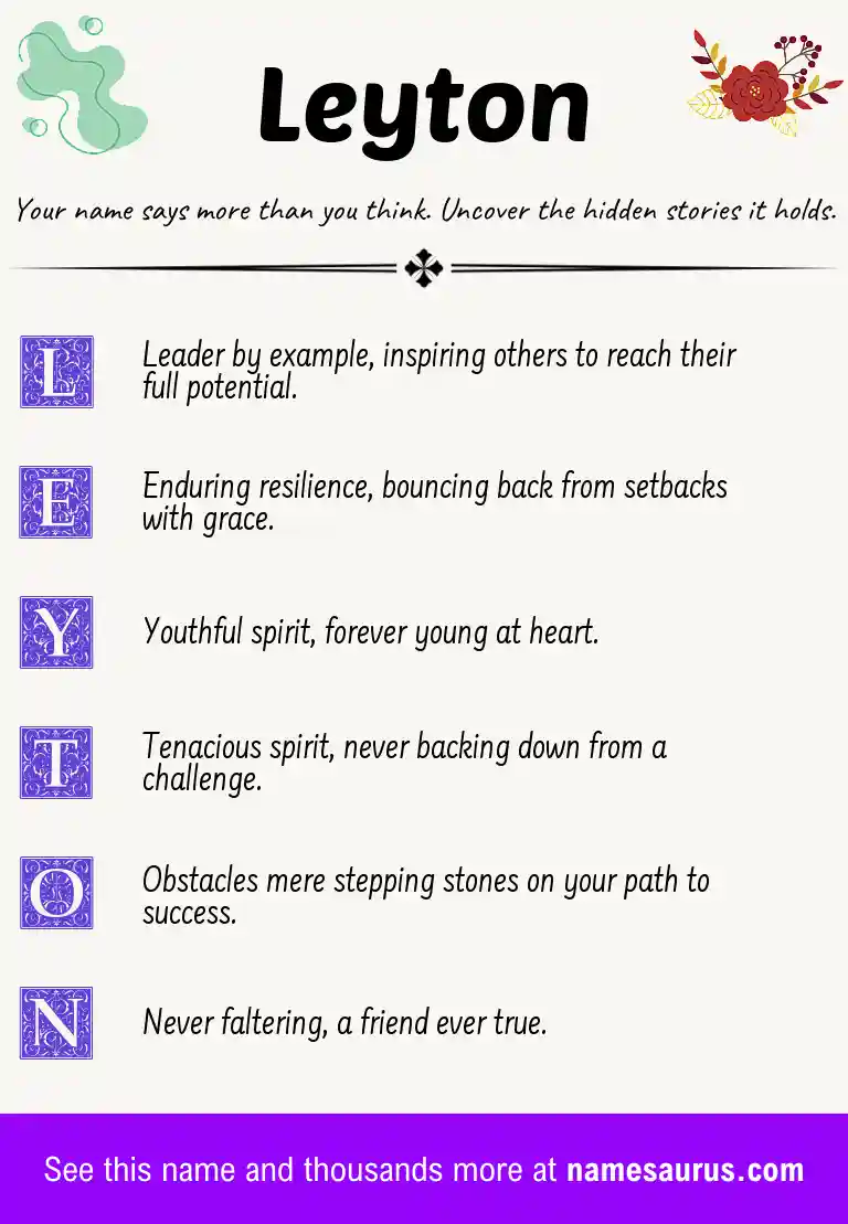 Acrostic poem about Leyton.