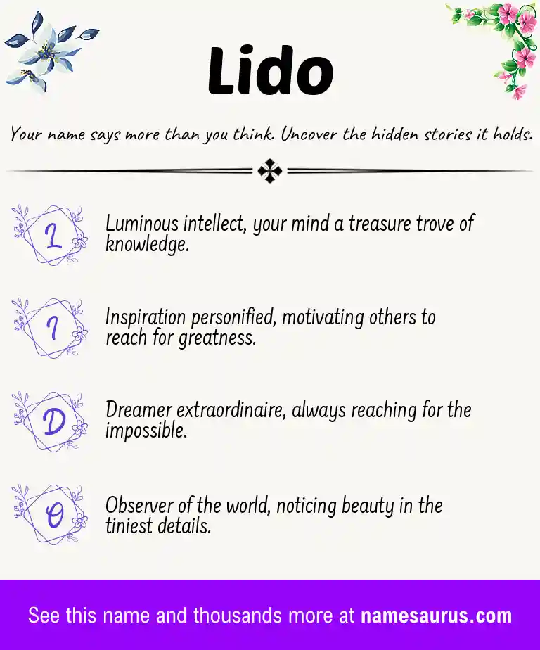 Acrostic poem about Lido.