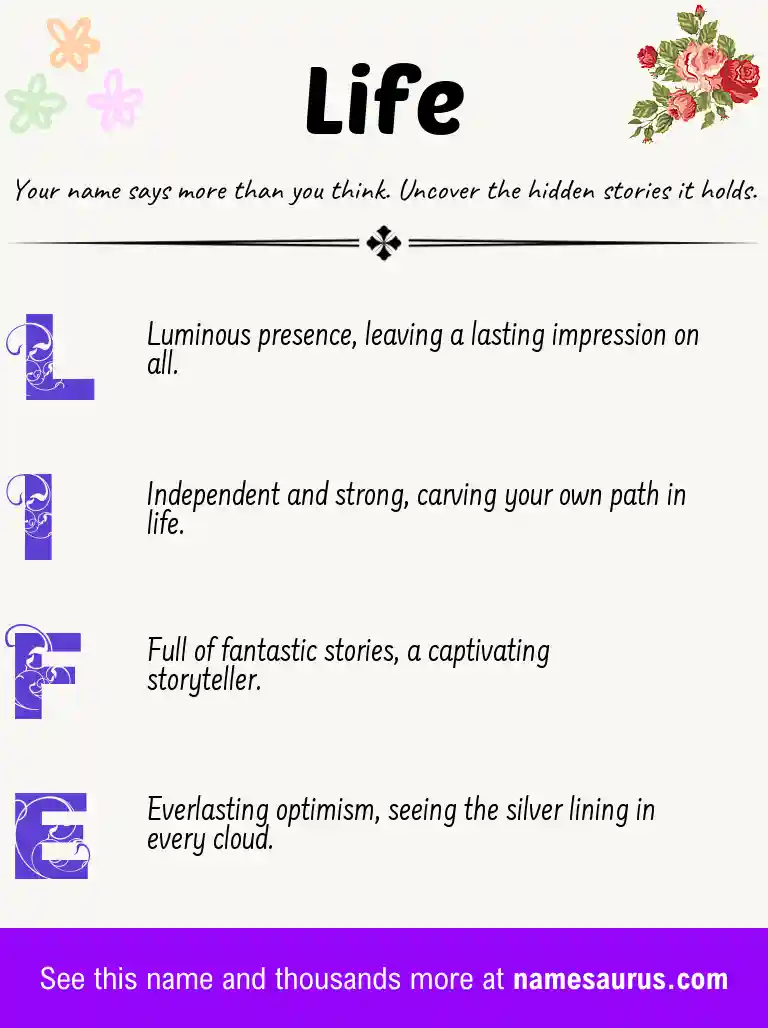 Acrostic poem about Life.