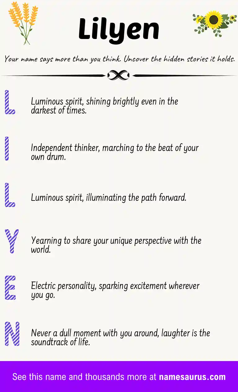 Acrostic poem about Lilyen.
