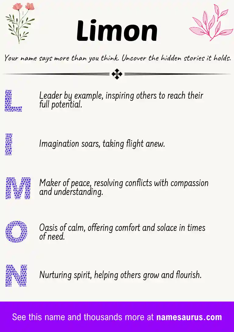 Acrostic poem about Limon.