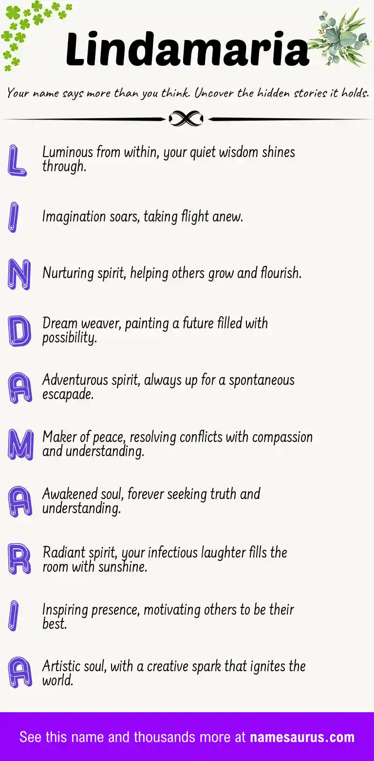 Acrostic poem about Lindamaria.