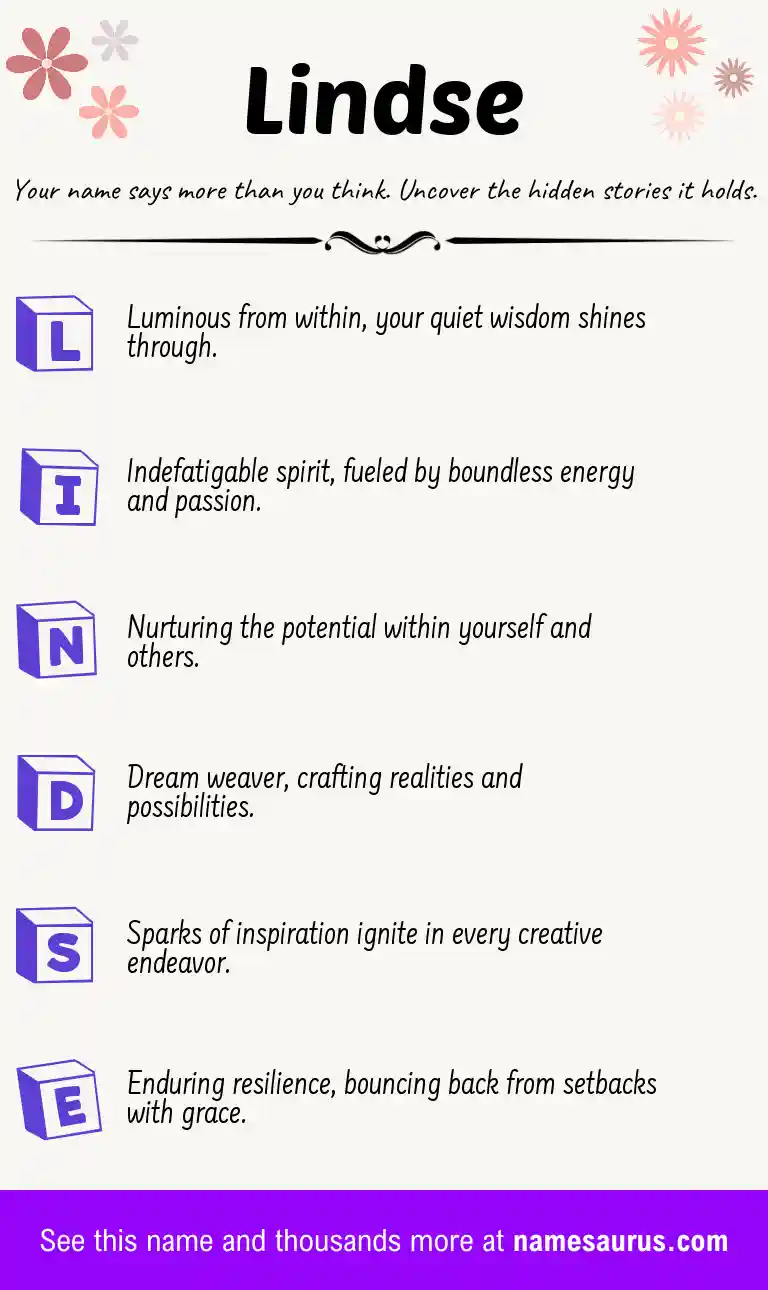 Acrostic poem about Lindse.