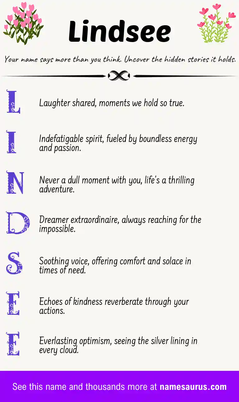 Acrostic poem about Lindsee.