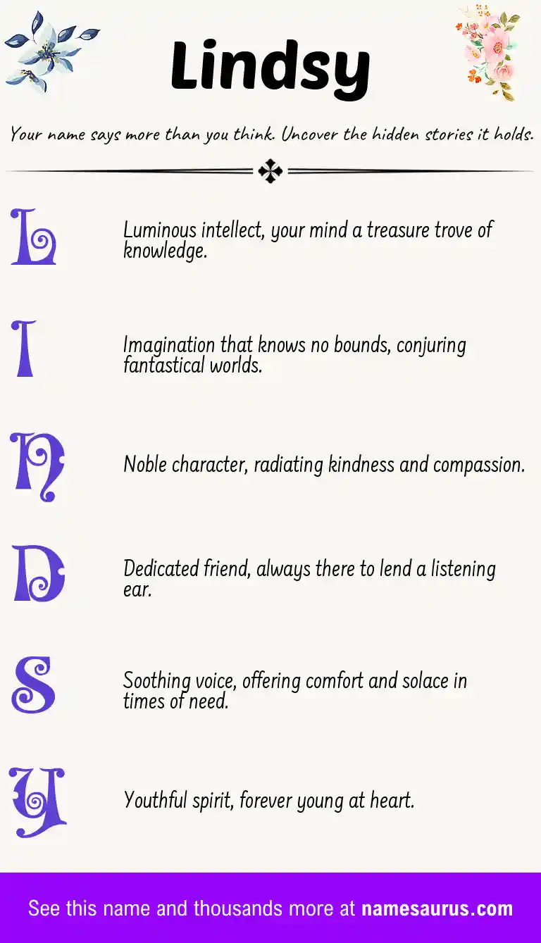 Acrostic poem about Lindsy.