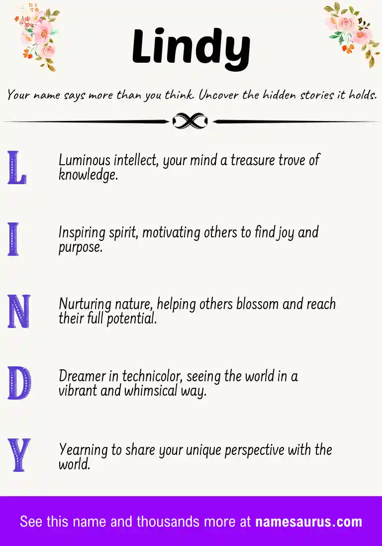 Acrostic poem about Lindy.