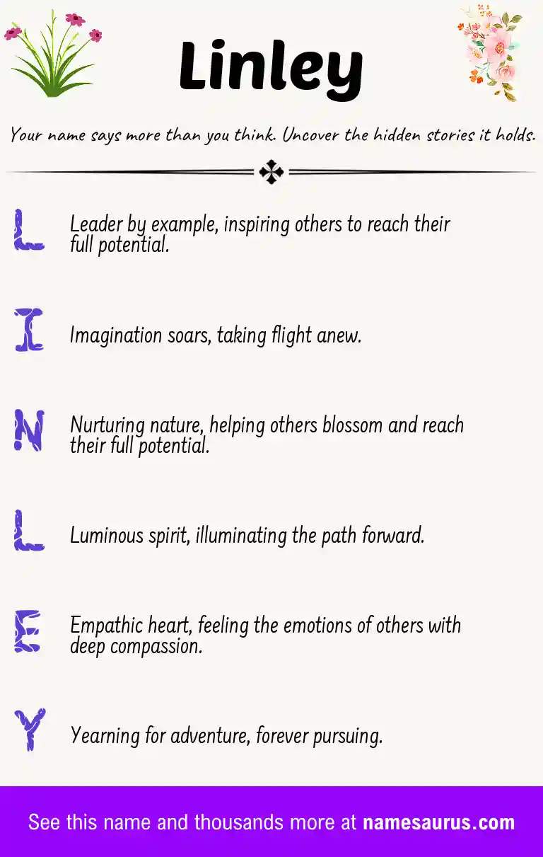 Acrostic poem about Linley.